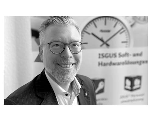 Bastian Peucker, in his role as sales manager, highlights and promotes the manifold benefits of the ISGUS solutions