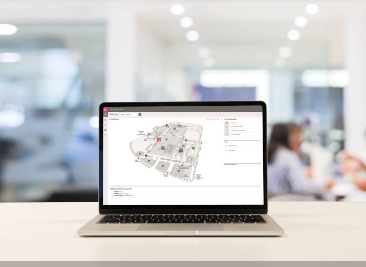 ZEUS® Zutrittskontrolle Sicherheitsmonitor Gebäudegrundriss DE