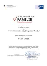 Zertifikat DIHK Erfolgsfaktor Familie 15 Jahre ISGUS